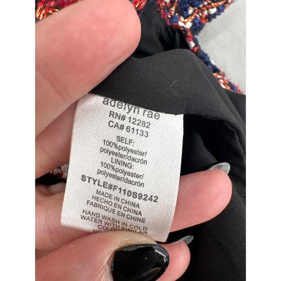 Adelyn Rae Skirt Womens Medium Red Plaid Mini Tweed Grunge Academia Preppy - Picture 4 of 8